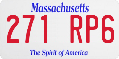 MA license plate 271RP6