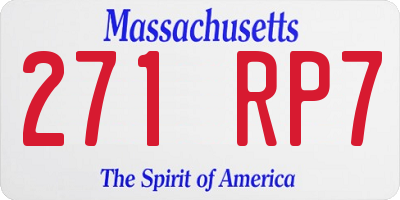 MA license plate 271RP7