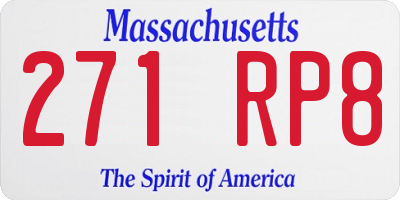 MA license plate 271RP8