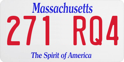 MA license plate 271RQ4