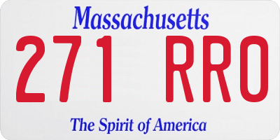 MA license plate 271RR0