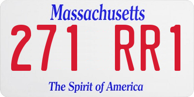 MA license plate 271RR1
