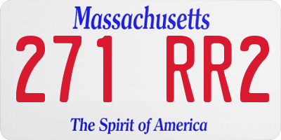 MA license plate 271RR2