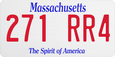 MA license plate 271RR4