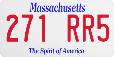 MA license plate 271RR5