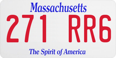 MA license plate 271RR6