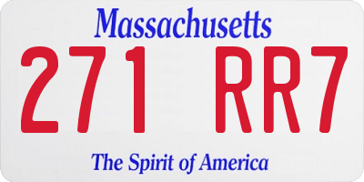 MA license plate 271RR7