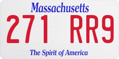 MA license plate 271RR9