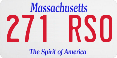 MA license plate 271RS0