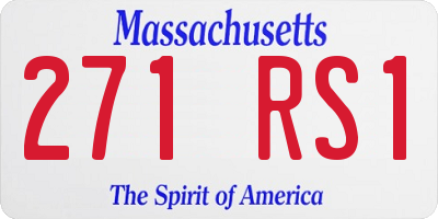 MA license plate 271RS1