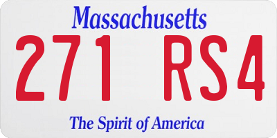 MA license plate 271RS4