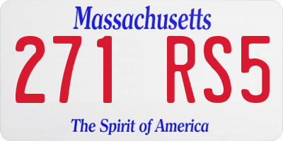 MA license plate 271RS5