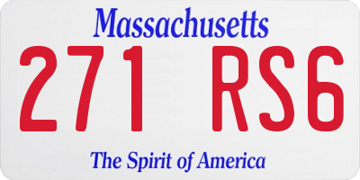 MA license plate 271RS6