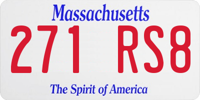MA license plate 271RS8