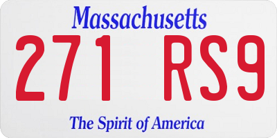 MA license plate 271RS9