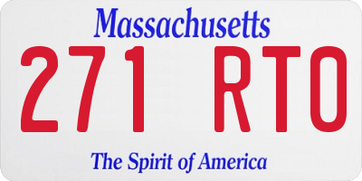 MA license plate 271RT0