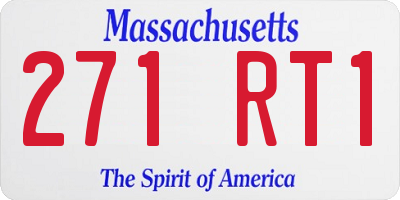 MA license plate 271RT1
