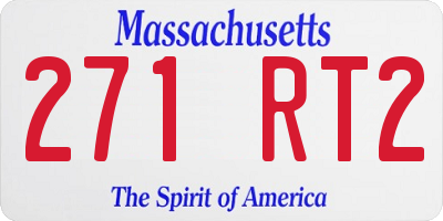 MA license plate 271RT2