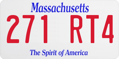 MA license plate 271RT4