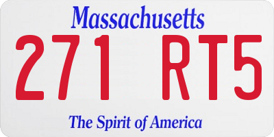 MA license plate 271RT5