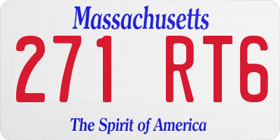 MA license plate 271RT6