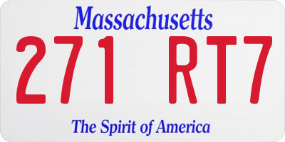 MA license plate 271RT7