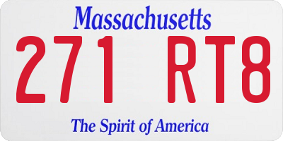 MA license plate 271RT8