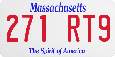 MA license plate 271RT9