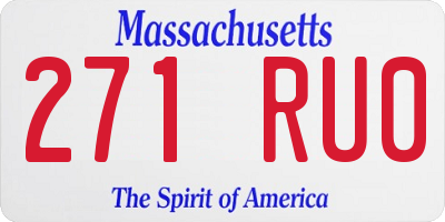 MA license plate 271RU0