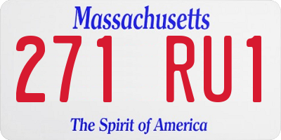 MA license plate 271RU1