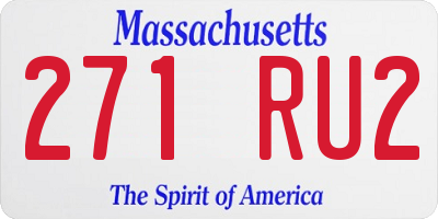 MA license plate 271RU2