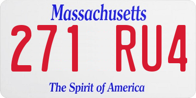 MA license plate 271RU4