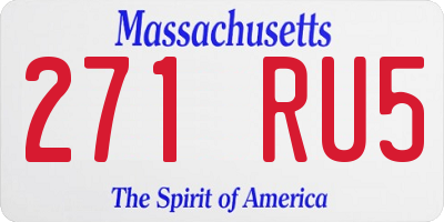 MA license plate 271RU5