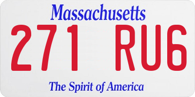 MA license plate 271RU6