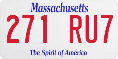 MA license plate 271RU7
