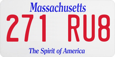MA license plate 271RU8