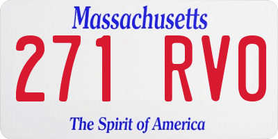 MA license plate 271RV0