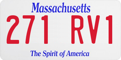 MA license plate 271RV1
