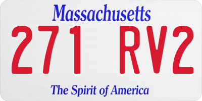 MA license plate 271RV2