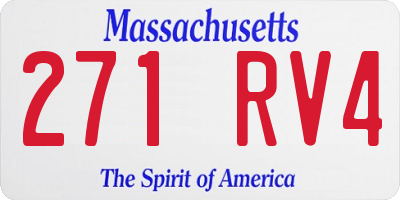 MA license plate 271RV4