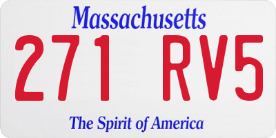 MA license plate 271RV5
