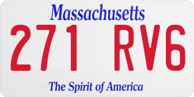 MA license plate 271RV6