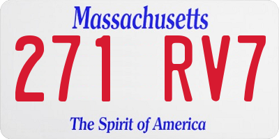 MA license plate 271RV7
