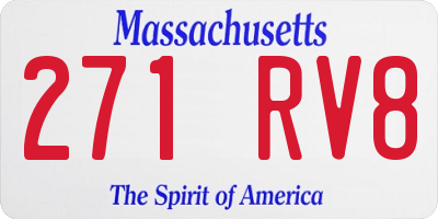 MA license plate 271RV8