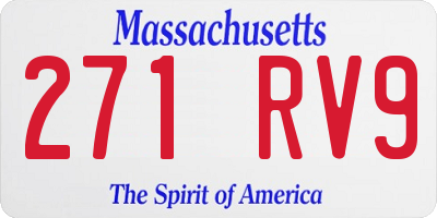 MA license plate 271RV9