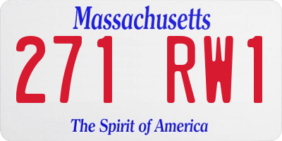 MA license plate 271RW1