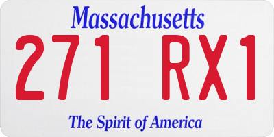 MA license plate 271RX1