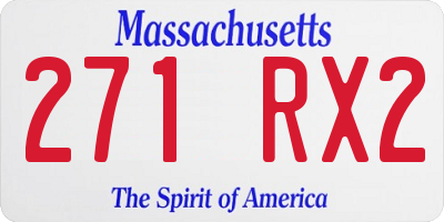 MA license plate 271RX2