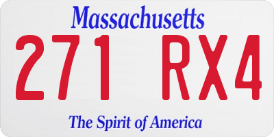 MA license plate 271RX4