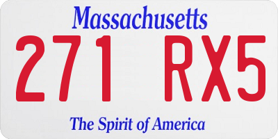 MA license plate 271RX5